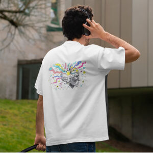 Colorburst Muse Tee – Classical Bust Back Print